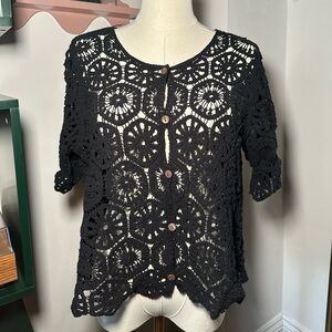 Knit Top with Front Buttons